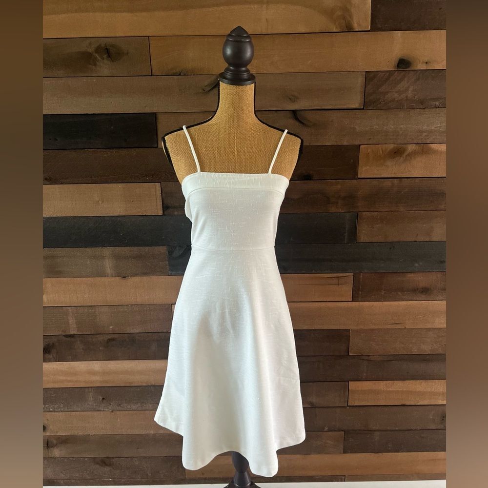Vintage White Adjustable Strap MIDI Dress Formal Wedding - Picture 4 of 10